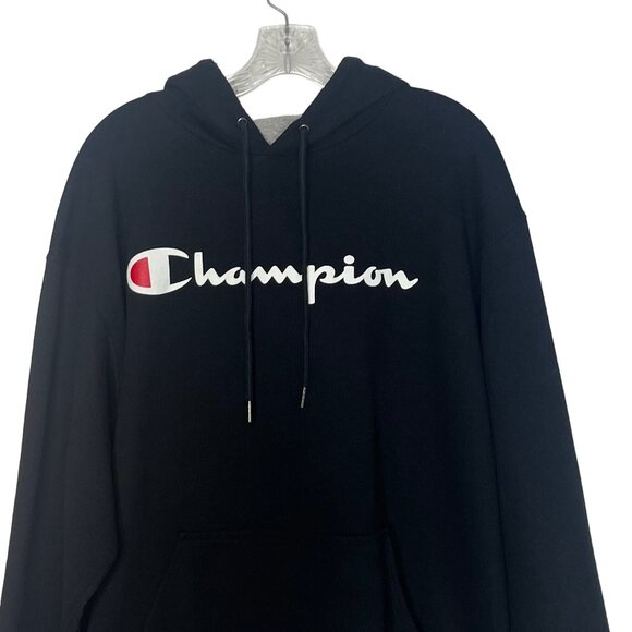 Champion Hoodie Mens XL Black Spell Out Athletic Workout - Picture 3 of 9